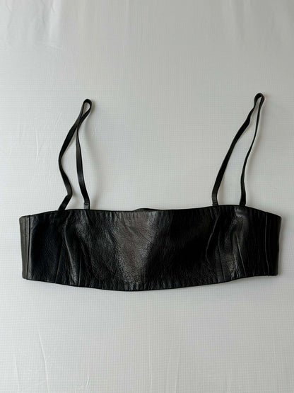 1997-1998 Gucci by Tom Ford Black Leather Tube & Pants Set