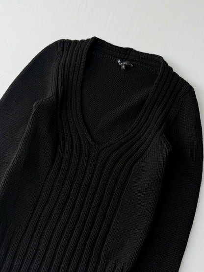 F/W 1997 Gucci by Tom Ford Wool V-Neck Ribbed Sweater