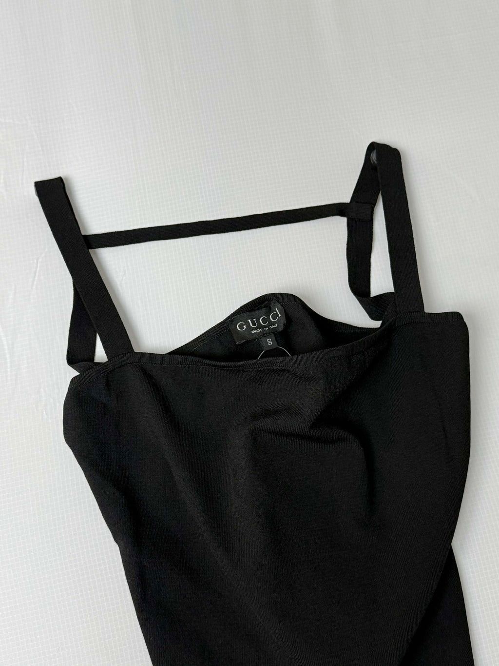 S/S 1998 Gucci by Tom Ford Black Bodycon Stretch Strap Top