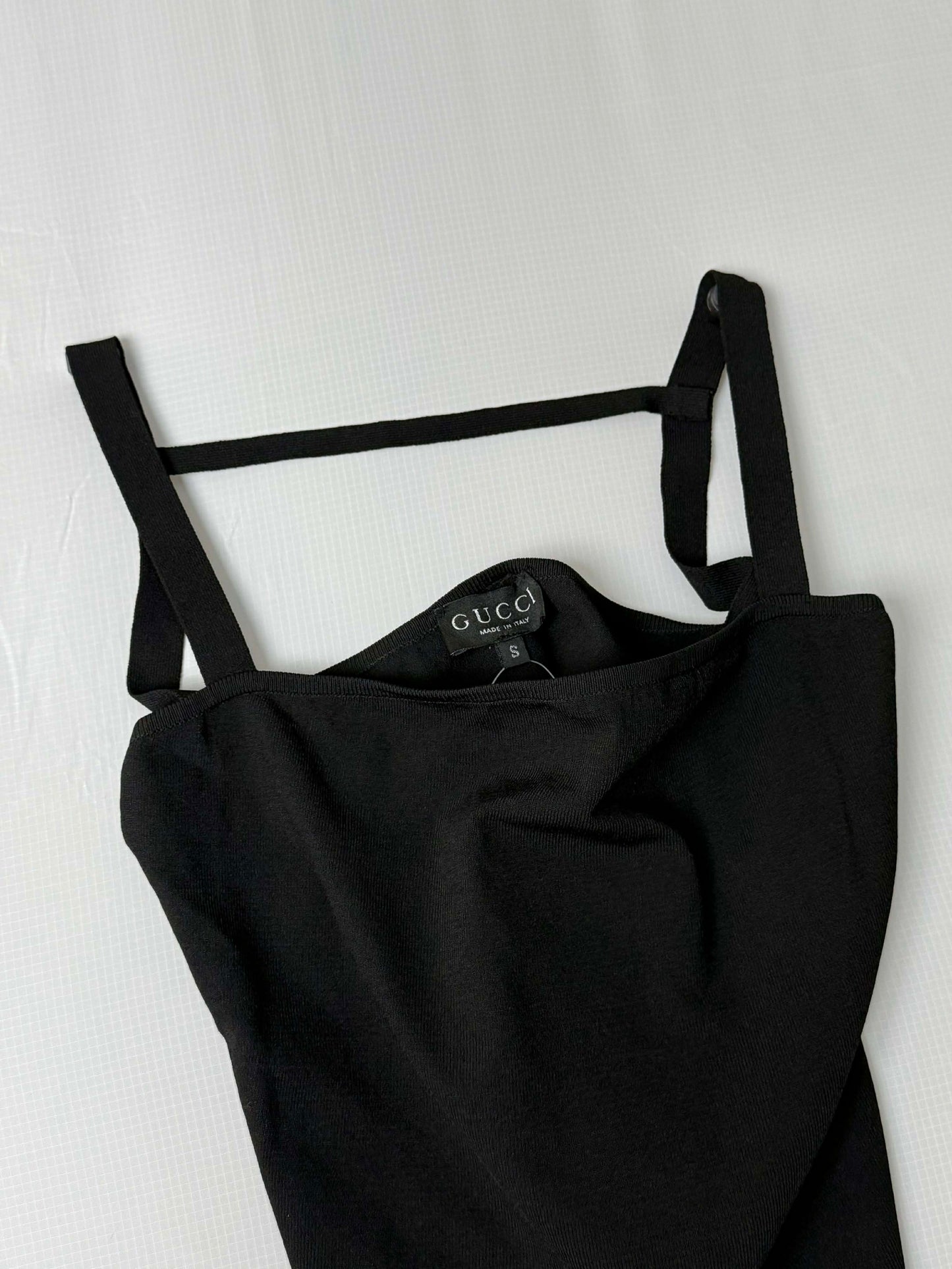 S/S 1998 Gucci by Tom Ford Black Bodycon Stretch Strap Top