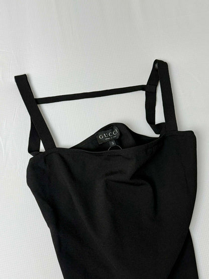 S/S 1998 Gucci by Tom Ford Black Bodycon Stretch Strap Top