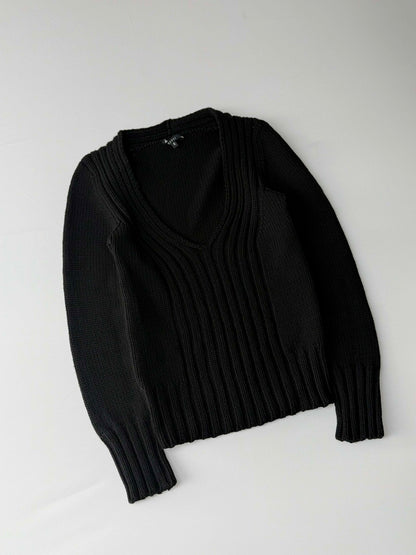 F/W 1997 Gucci by Tom Ford Wool V-Neck Ribbed Sweater