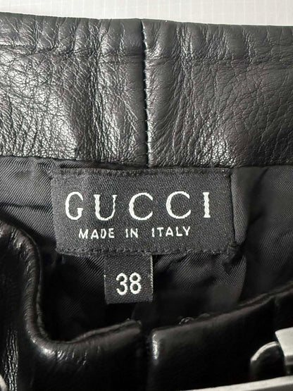 Gucci by Tom Ford 1997 Belted Leather Wide Pants