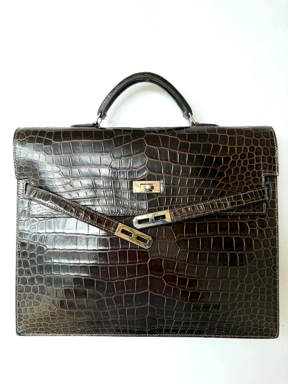 Hermes Kelly 2013 Depeches Exotic Crocodile Briefcase Bag