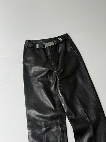 Gucci by Tom Ford 1997 Belted Leather Wide Pants