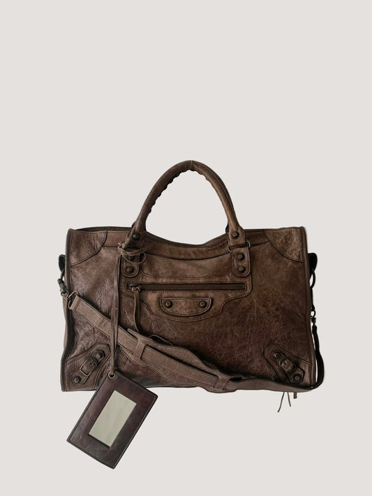 2000’s Balenciaga Brown Motorcycle City Bag