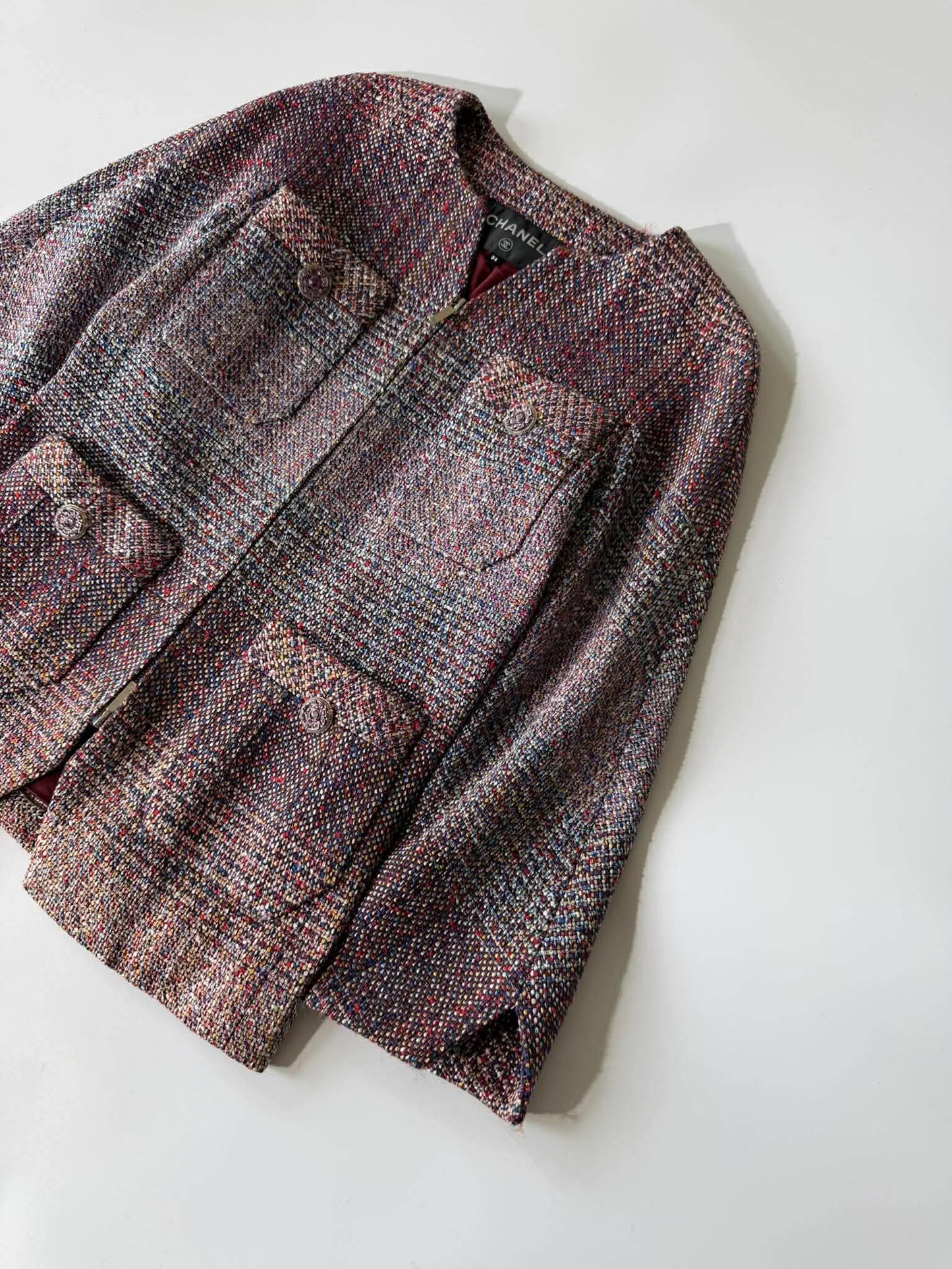 Chanel Multi Color Tweed Jacket