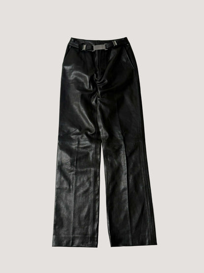 Gucci by Tom Ford 1997 Belted Leather Wide Pants