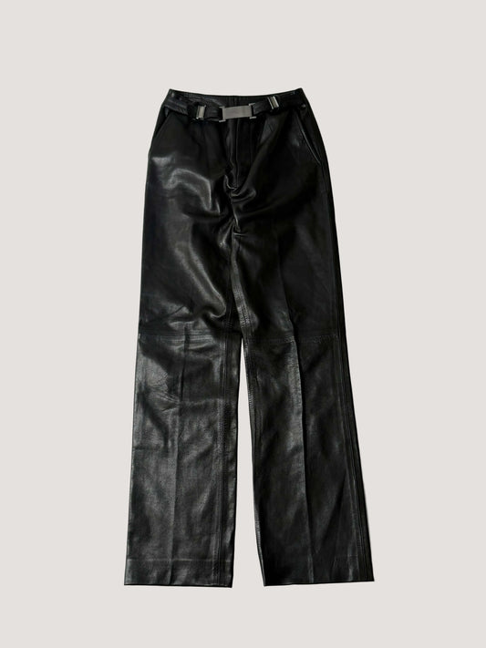 Gucci by Tom Ford 1997 Belted Leather Wide Pants