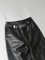 Gucci by Tom Ford 1997 Belted Leather Wide Pants