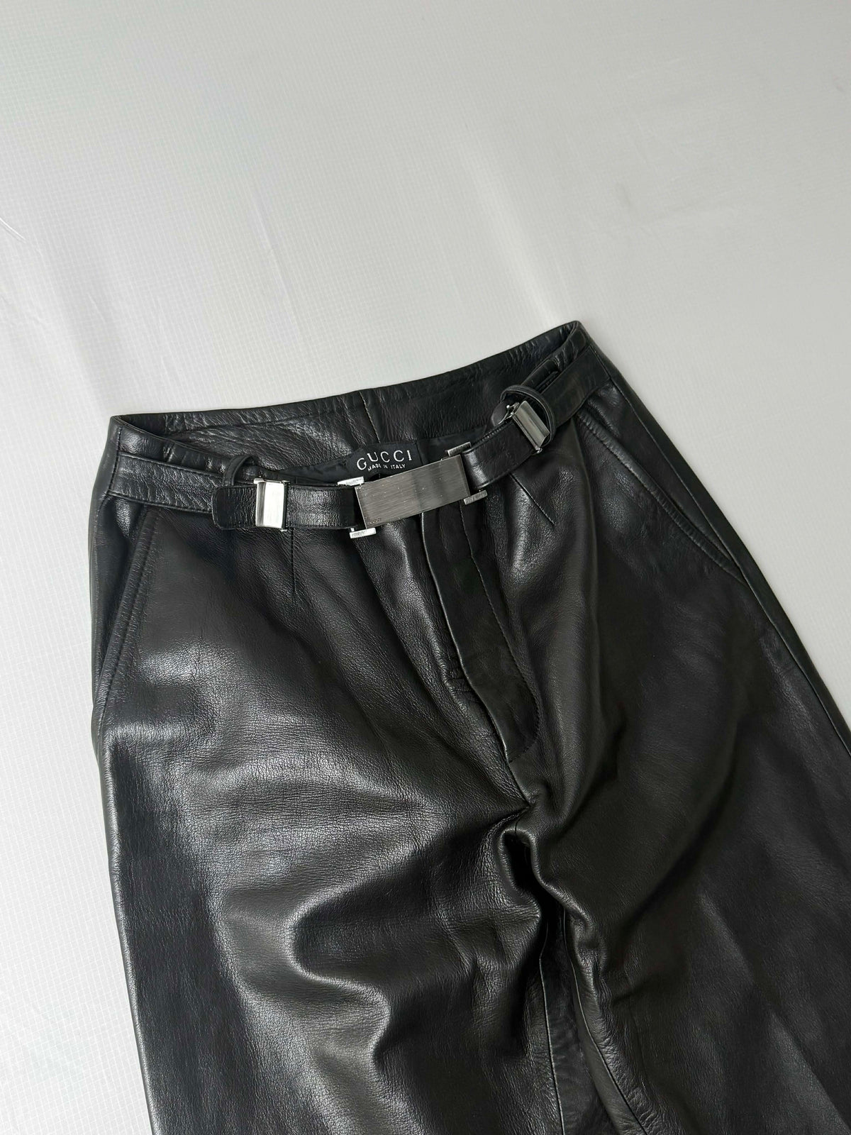 1997-1998 Gucci by Tom Ford Black Leather Tube & Pants Set