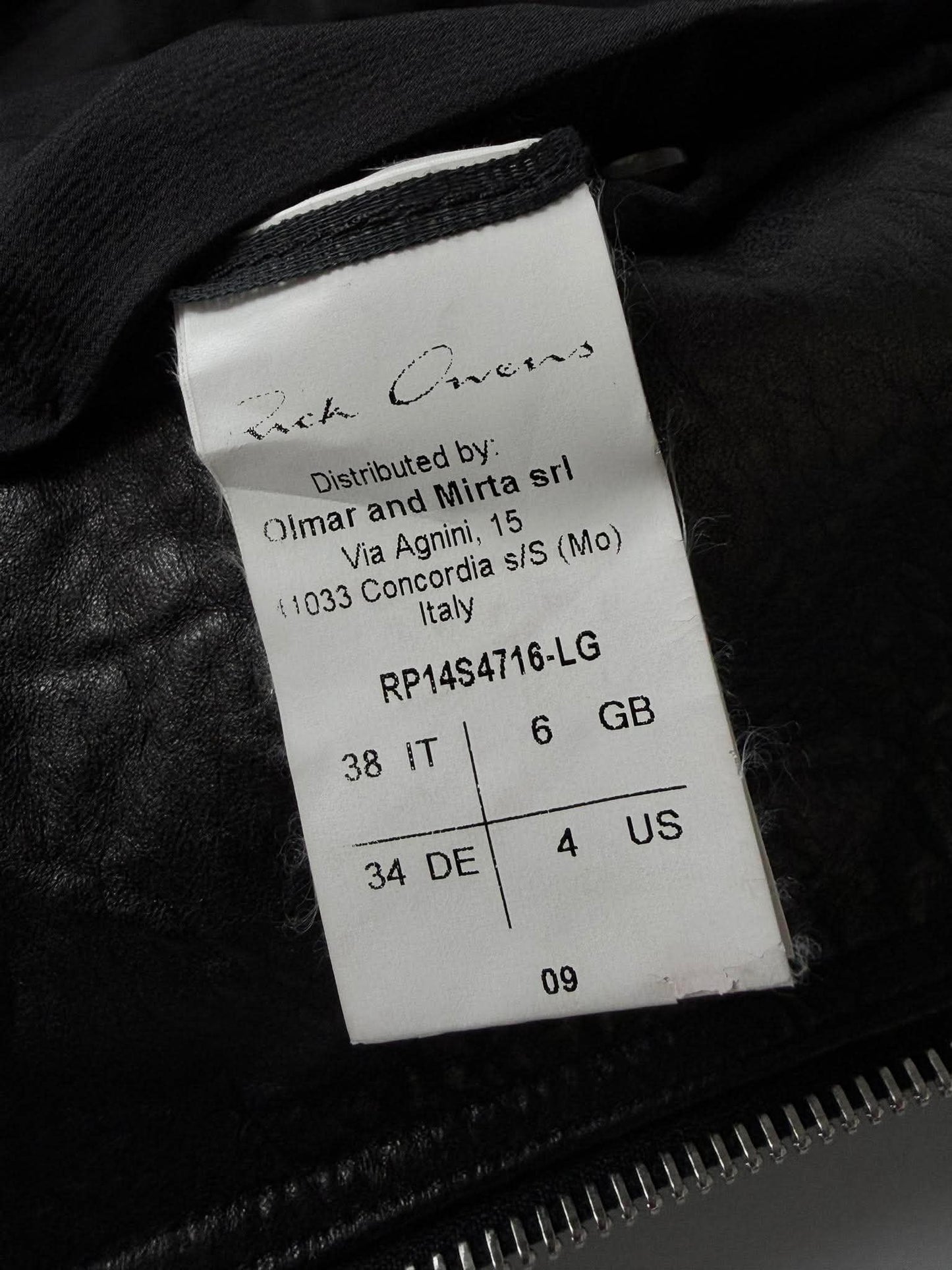 Rick Owens Black Leather Stooges Biker Jacket