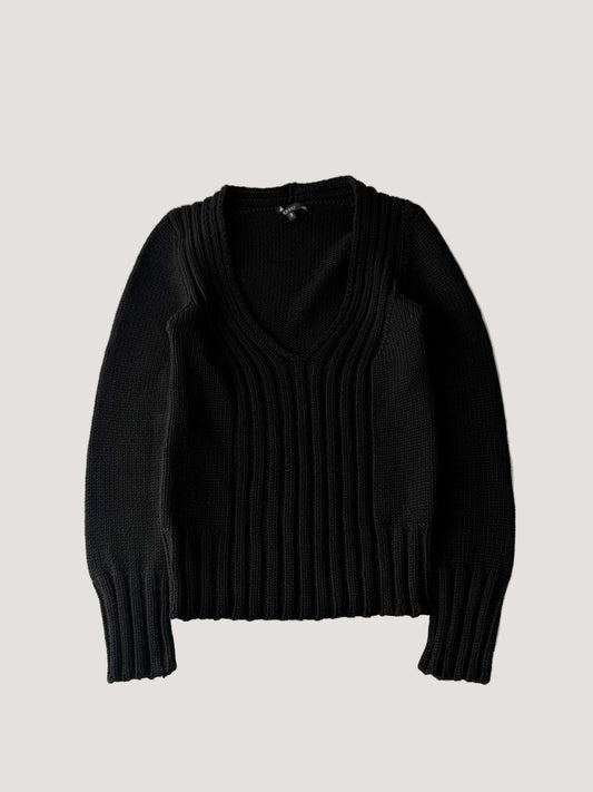 F/W 1997 Gucci by Tom Ford Wool V-Neck Ribbed Sweater