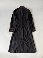 1990’s Celine Long Sleeved Charcoal Denim Maxi Shirt Dress