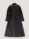 1990’s Celine Long Sleeved Charcoal Denim Maxi Shirt Dress
