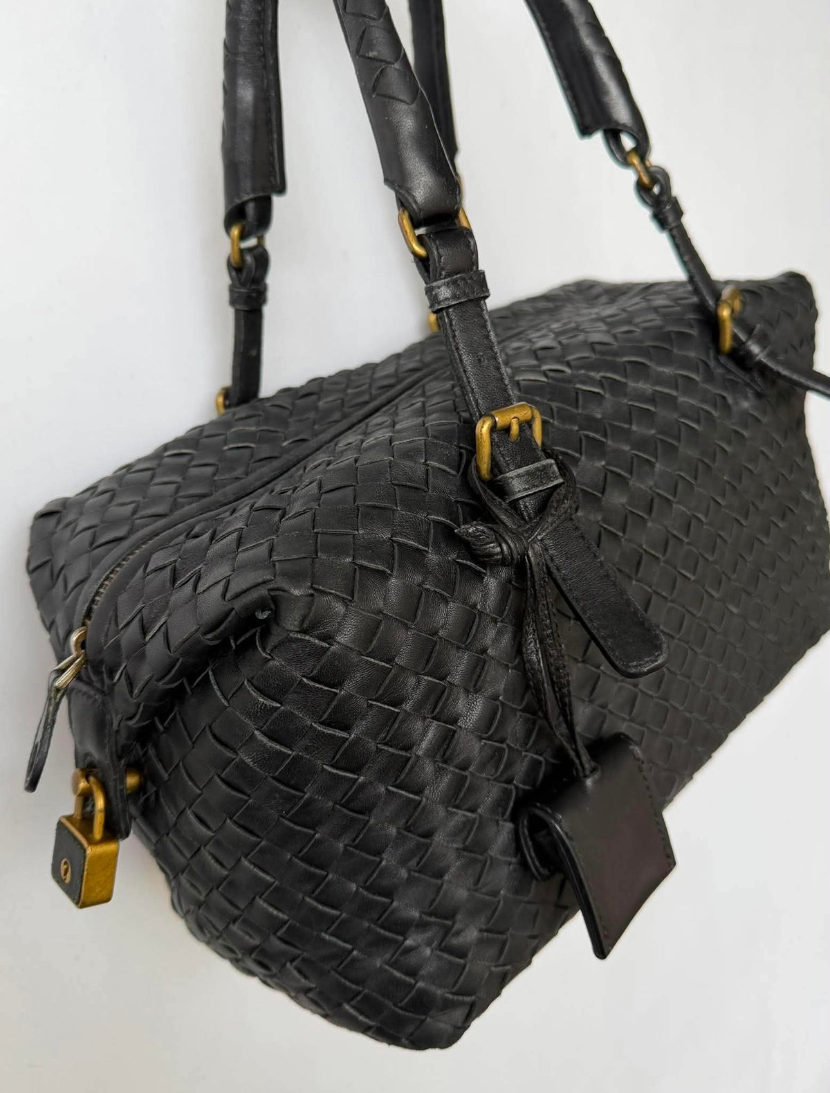 Bottega Veneta Intrecciato Woven Montaigne Satchel Bag