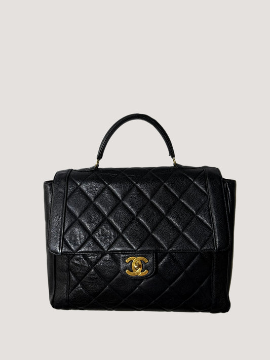1995 Chanel Jumbo Flap Caviar Kelly Top Handbag