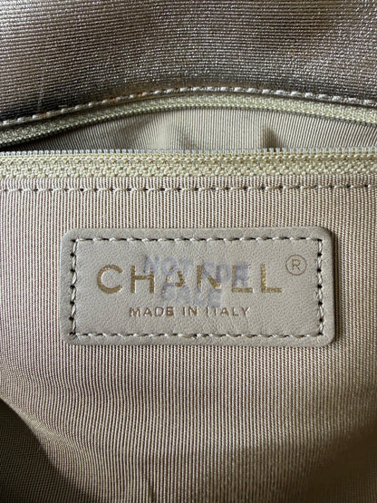 Chanel Metallic Sheepskin Thin Striped Small Single Flap