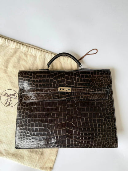 Hermes Kelly 2013 Depeches Exotic Crocodile Briefcase Bag