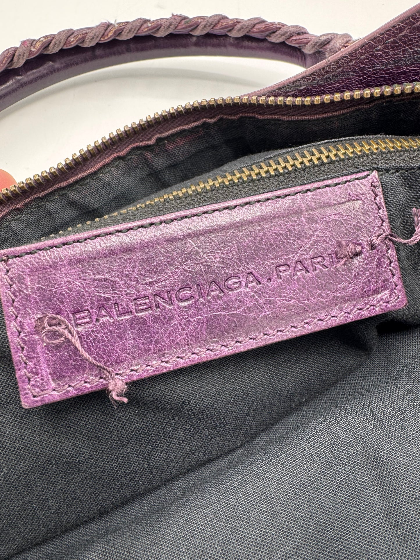 Balenciaga Eggplant Motorcycle First Bag