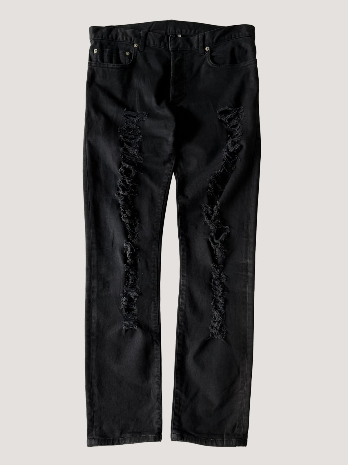 Dior Homme Autumn 2014 Crash Distressed Black Denim