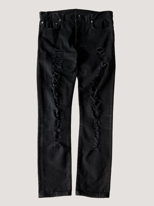 Dior Homme Autumn 2014 Crash Distressed Black Denim