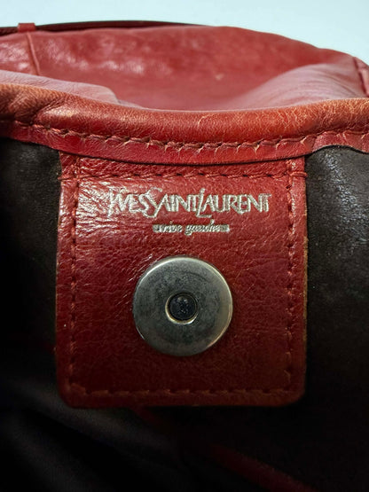 Yves Saint Laurent Red Leather Mombasa Hobo Bag