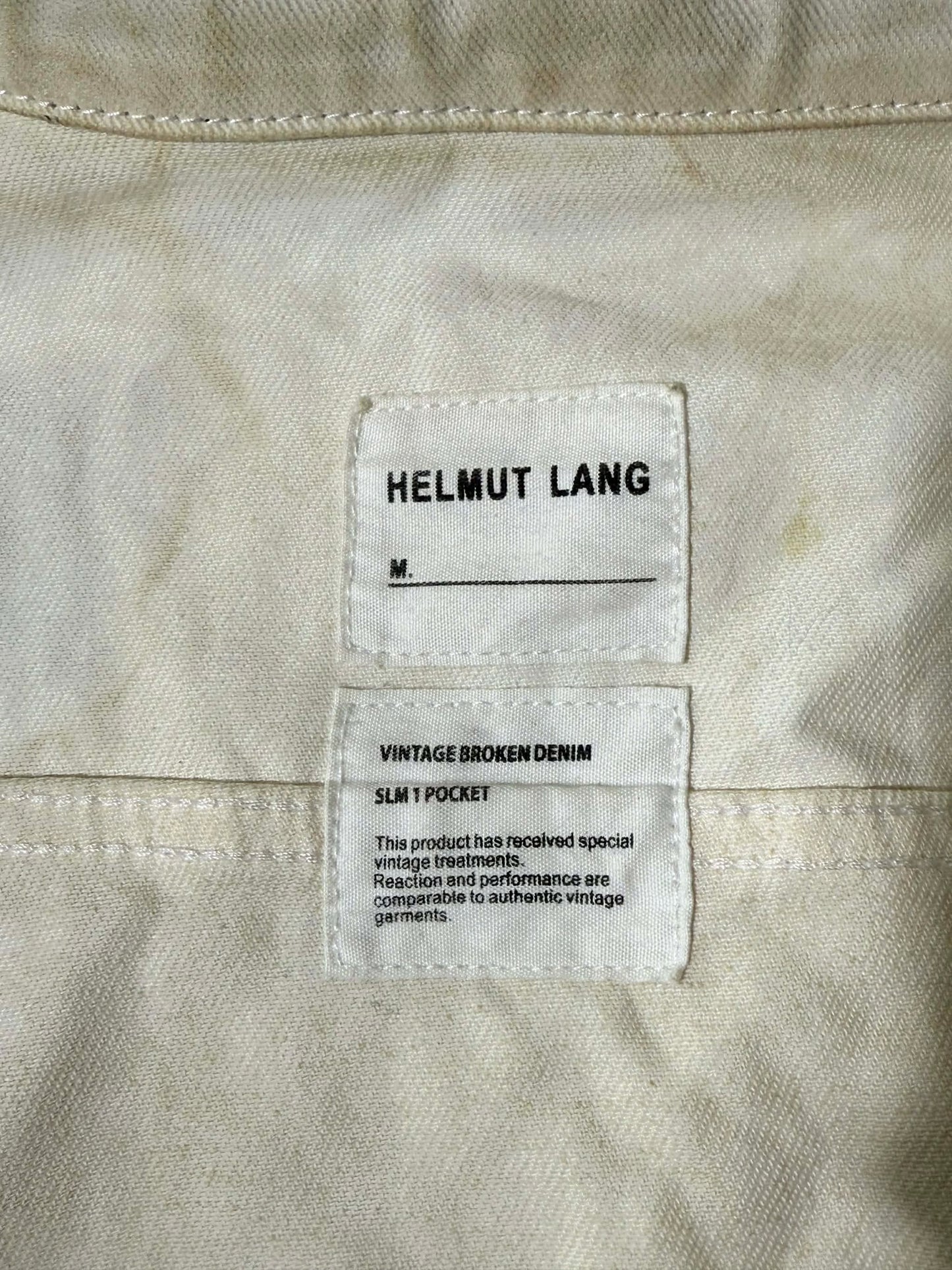 Helmut Lang 2003SS Leather Sleeve Denim Jacket