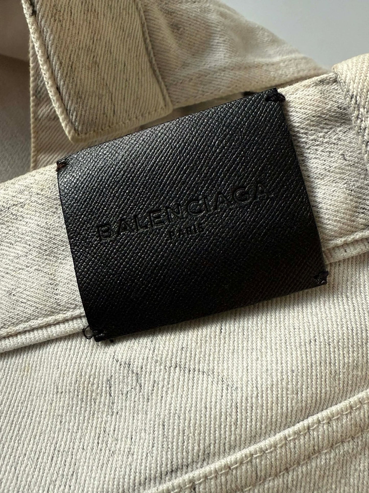 Balenciaga FW14 Cracked Paint Denim Pants