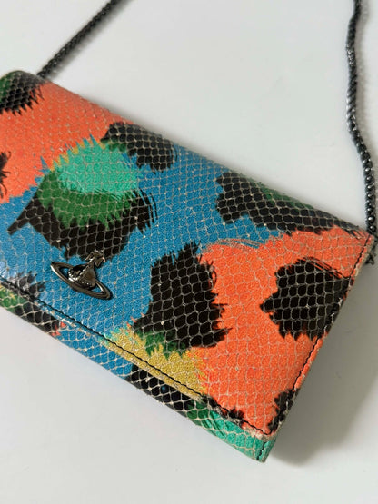 Vivienne Westwood Multicolor Python Skin Chain Shoulder Bag