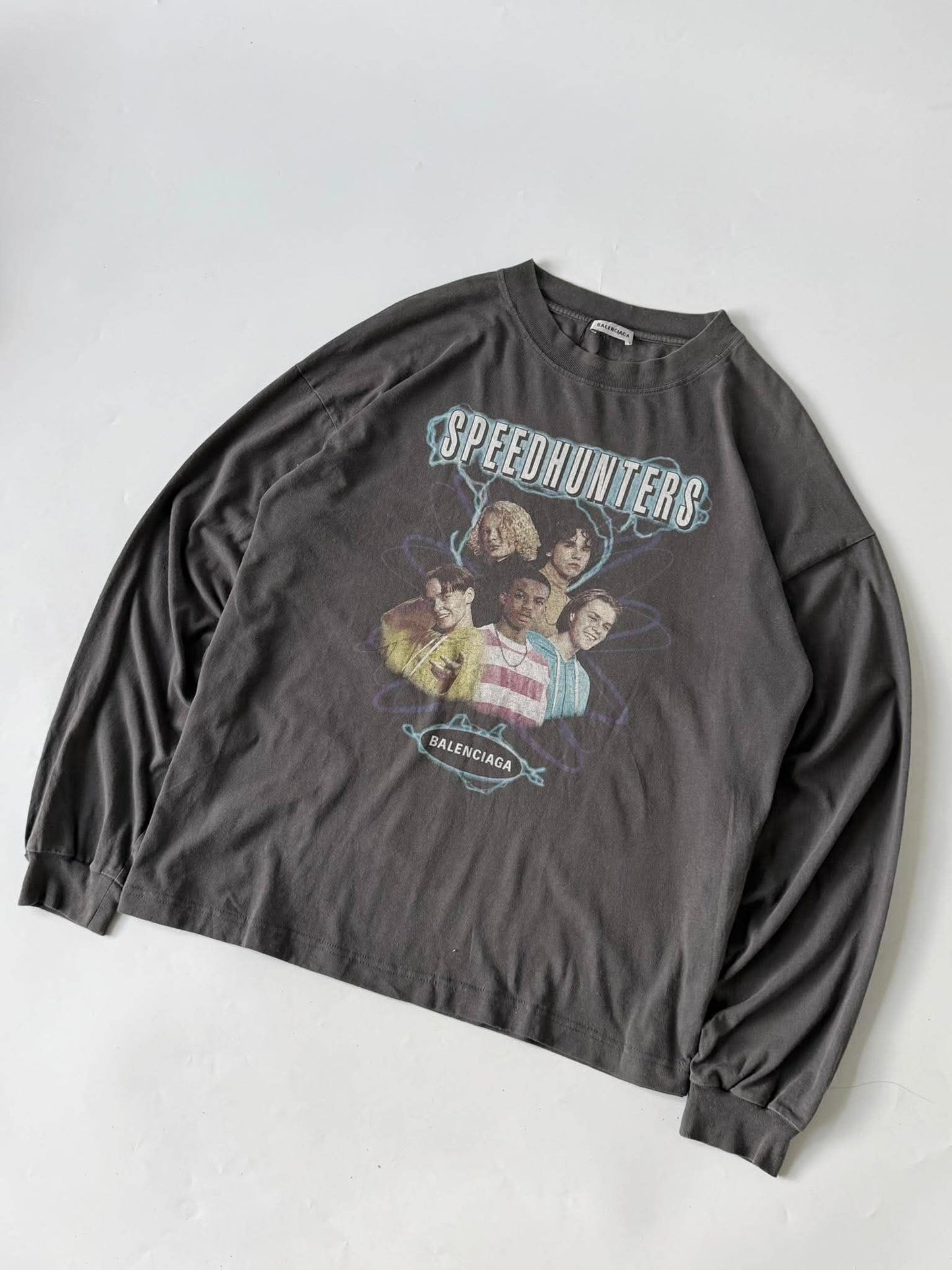 Balenciaga Grey "Speedhunters" Oversized Long-Sleeve T-Shirt