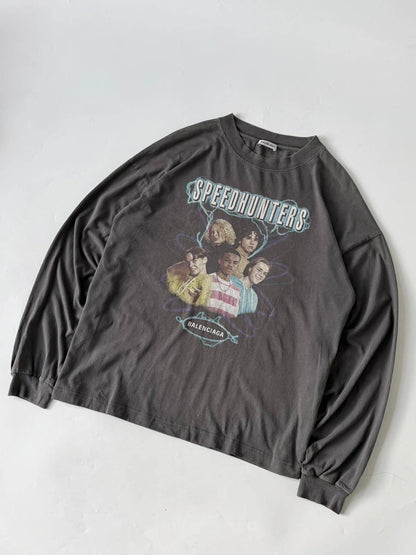 Balenciaga Grey "Speedhunters" Oversized Long-Sleeve T-Shirt