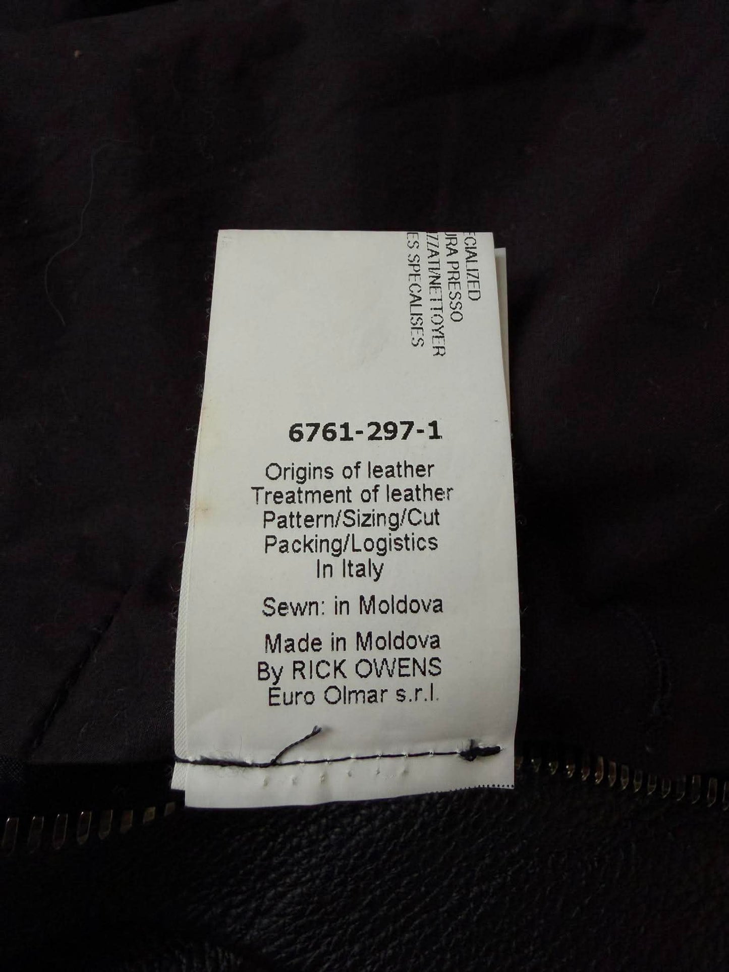 Rick Owens Black Naska Leather Jacket