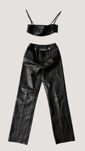 1997-1998 Gucci by Tom Ford Black Leather Tube & Pants Set
