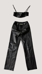 1997-1998 Gucci by Tom Ford Black Leather Tube & Pants Set