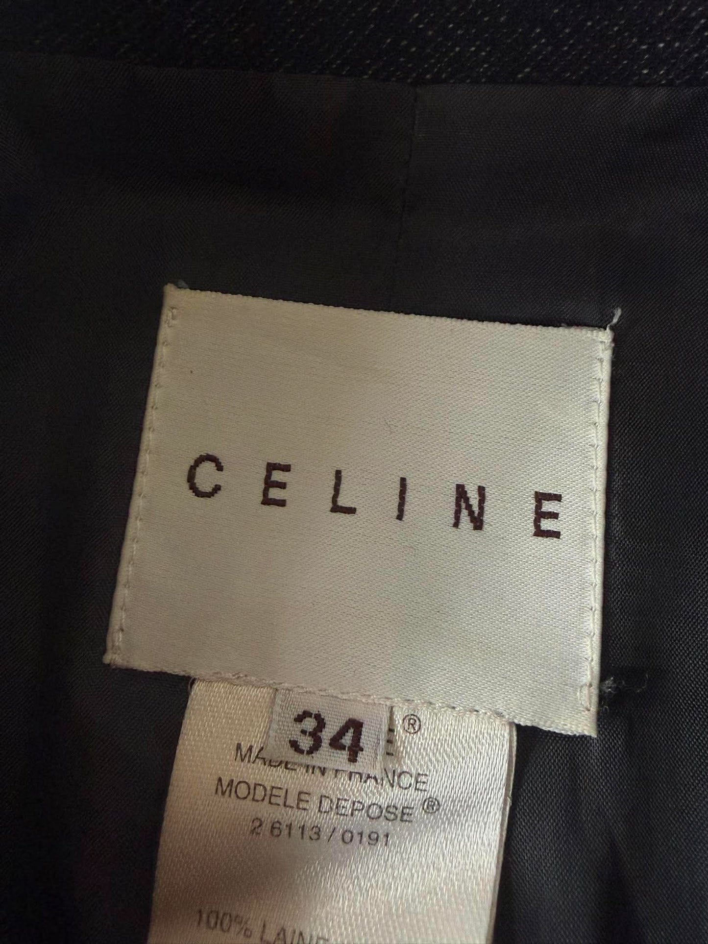 1990’s Celine Long Sleeved Charcoal Denim Maxi Shirt Dress