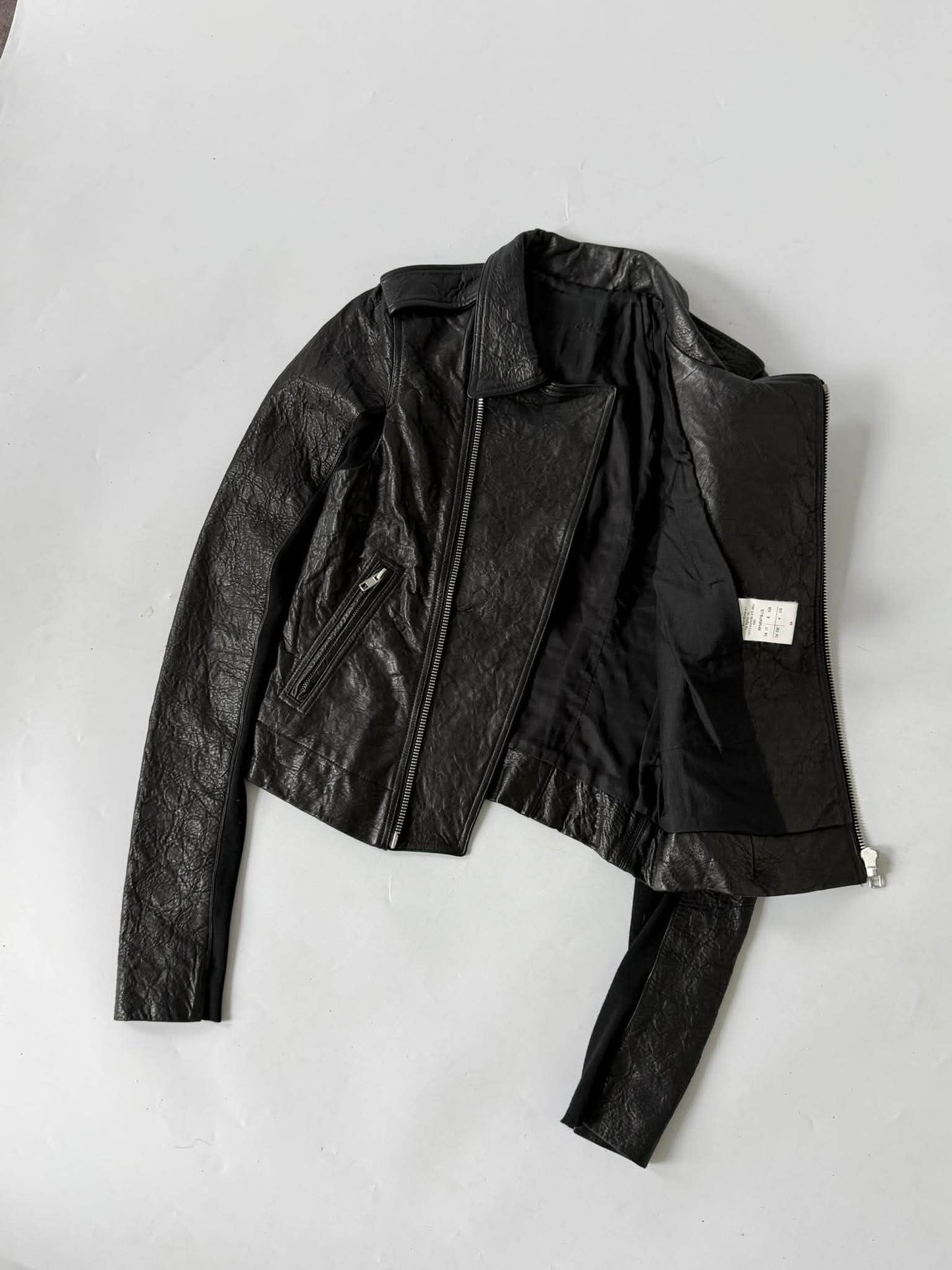 Rick Owens Black Leather Stooges Biker Jacket