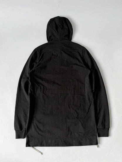 Rick Owens Black Mid-Length Wizard Hoodie
