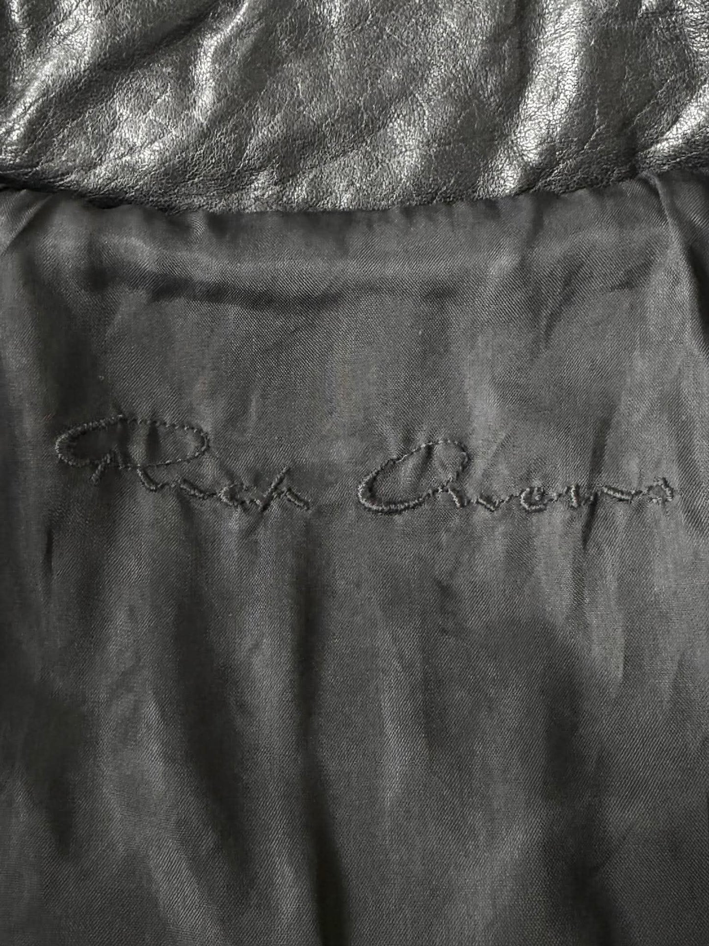 Rick Owens Black Leather Stooges Biker Jacket