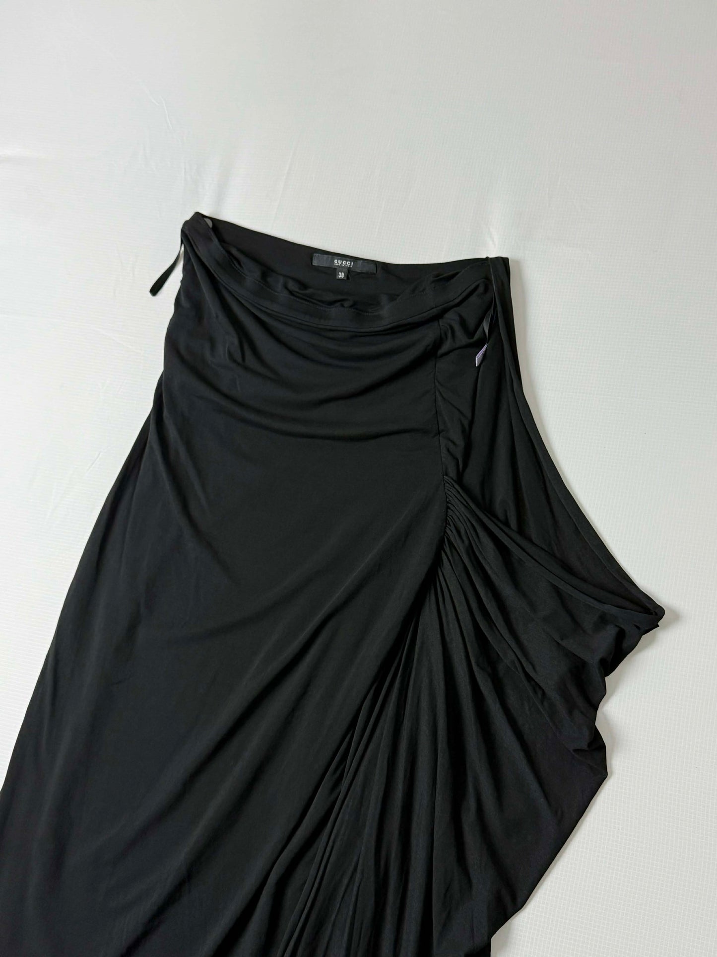 2001 Gucci TomFord Strapless Draped Ruched Wiggle Mini Dress