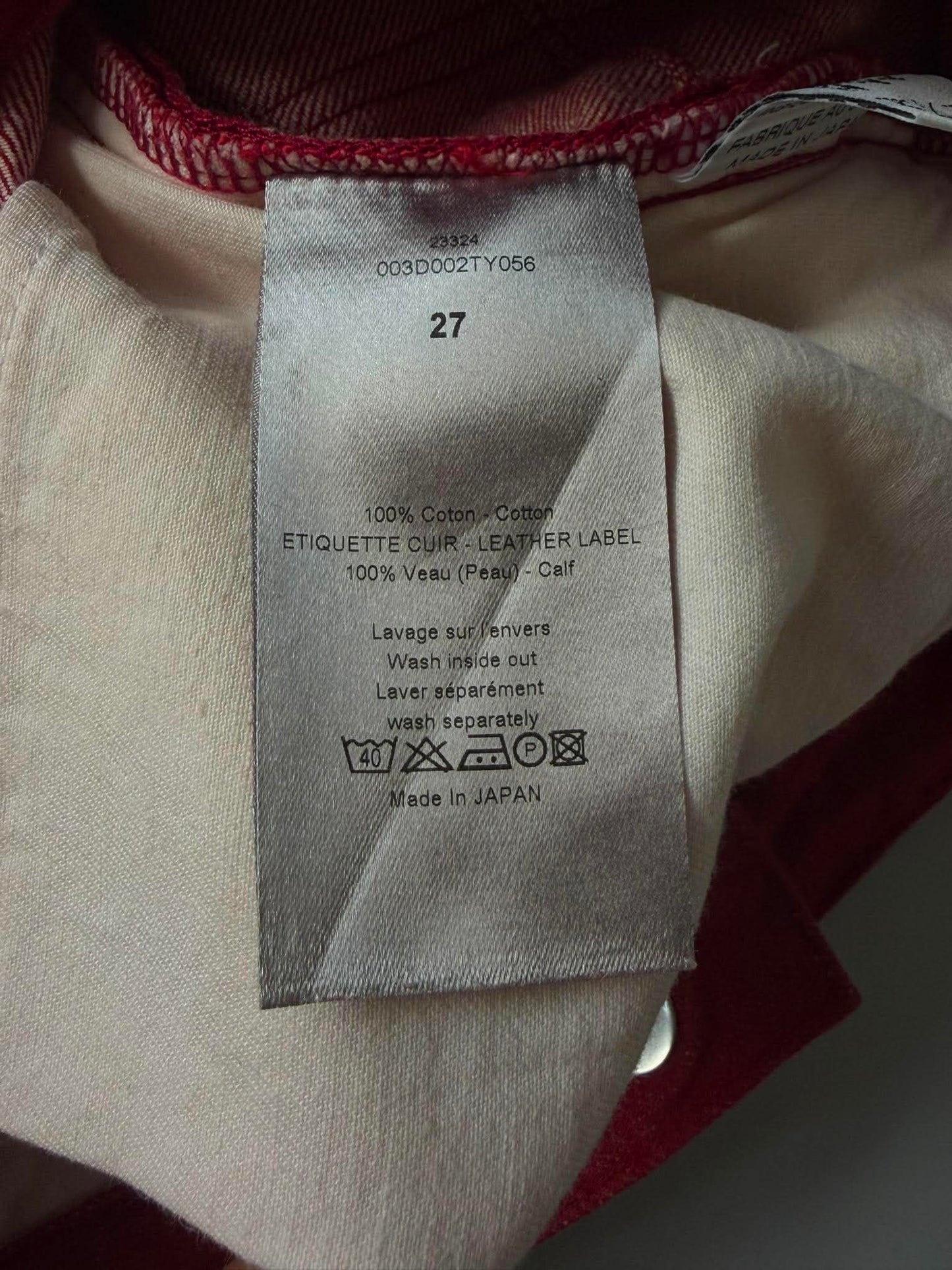 Dior Homme by Hedi Slimane 2005 Red Jeans