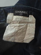1990s-2000s Chanel Indigo Denim Sleeveless Vest & Skirt Set