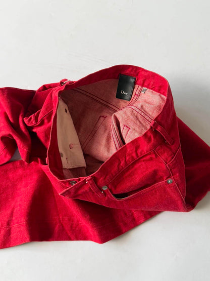 Dior Homme by Hedi Slimane 2005 Red Jeans