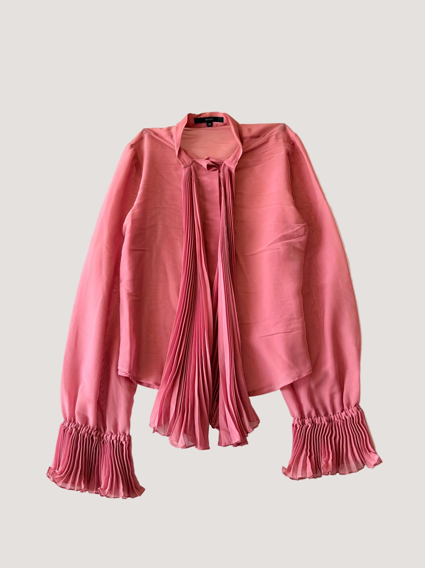 Gucci by Tom Ford SS2000 Pink Ruffled Long Sleeve
