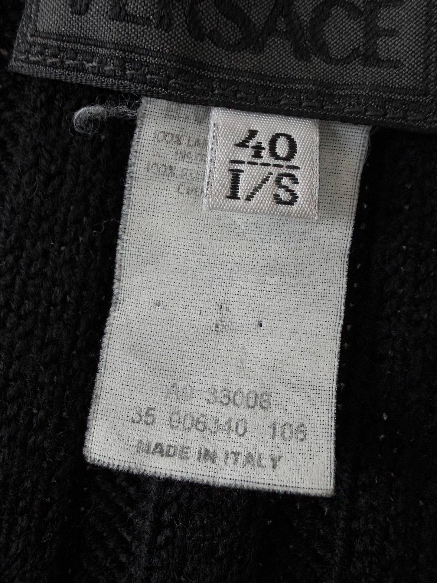 2000’s Gianni Versace Leather Horizontal Lined Knit Sweater