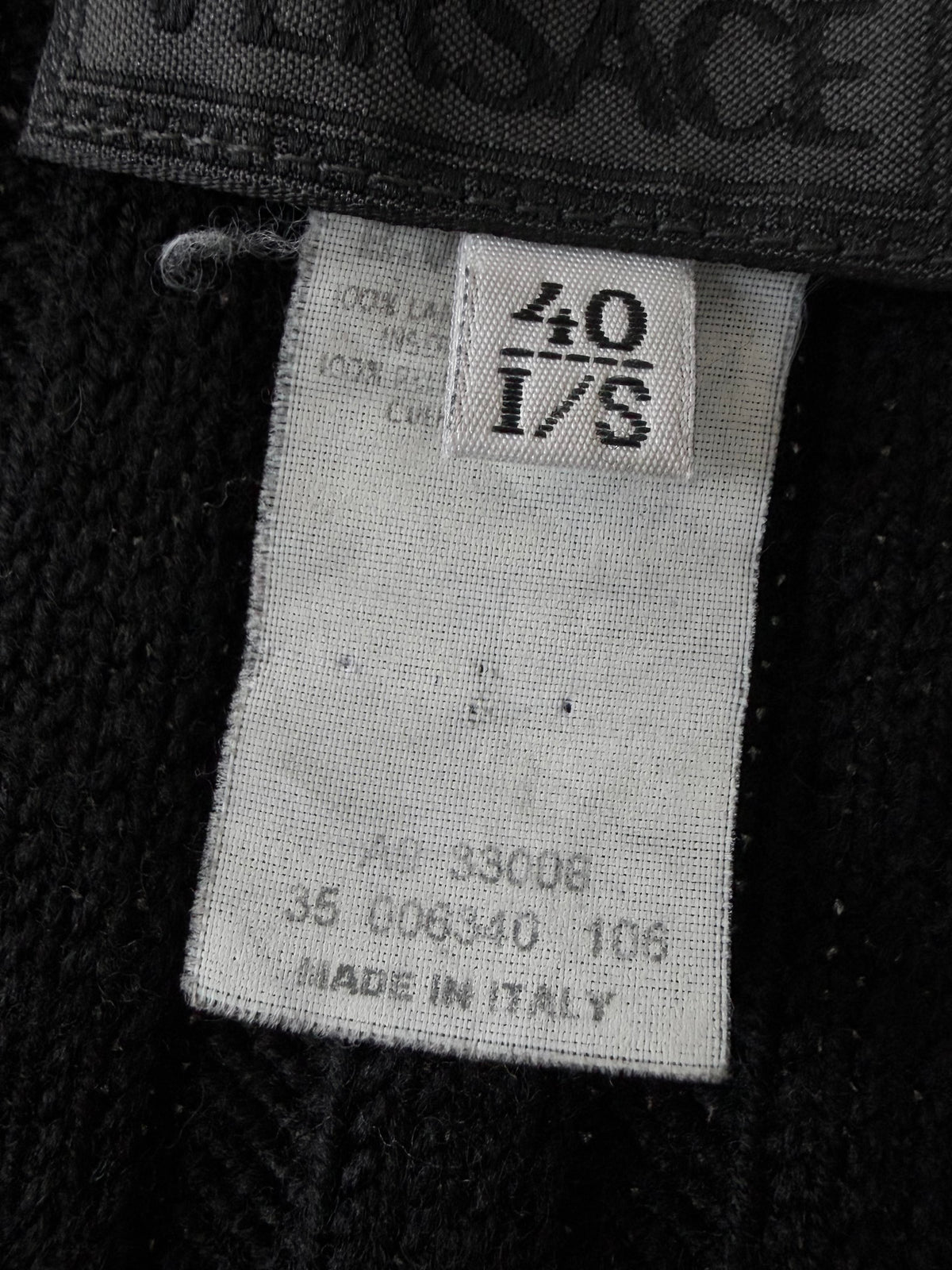 2000’s Gianni Versace Leather Horizontal Lined Knit Sweater