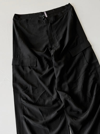 Gucci by Tom Ford 2001 Cargo Silk Wide Leg Pants