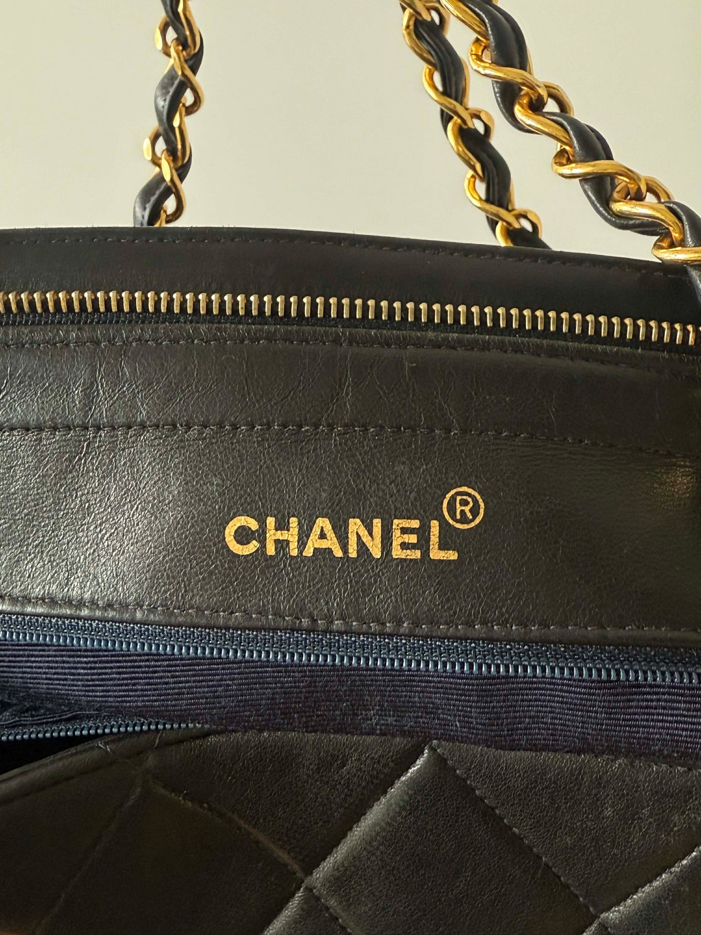 Chanel Black Quilted Caviar CC Chain Tote Bag