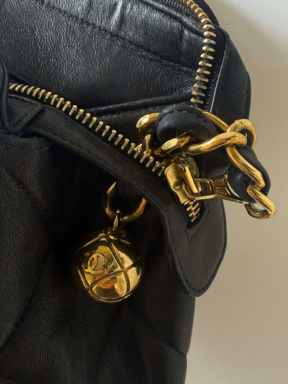 Chanel Black Quilted Caviar CC Chain Tote Bag