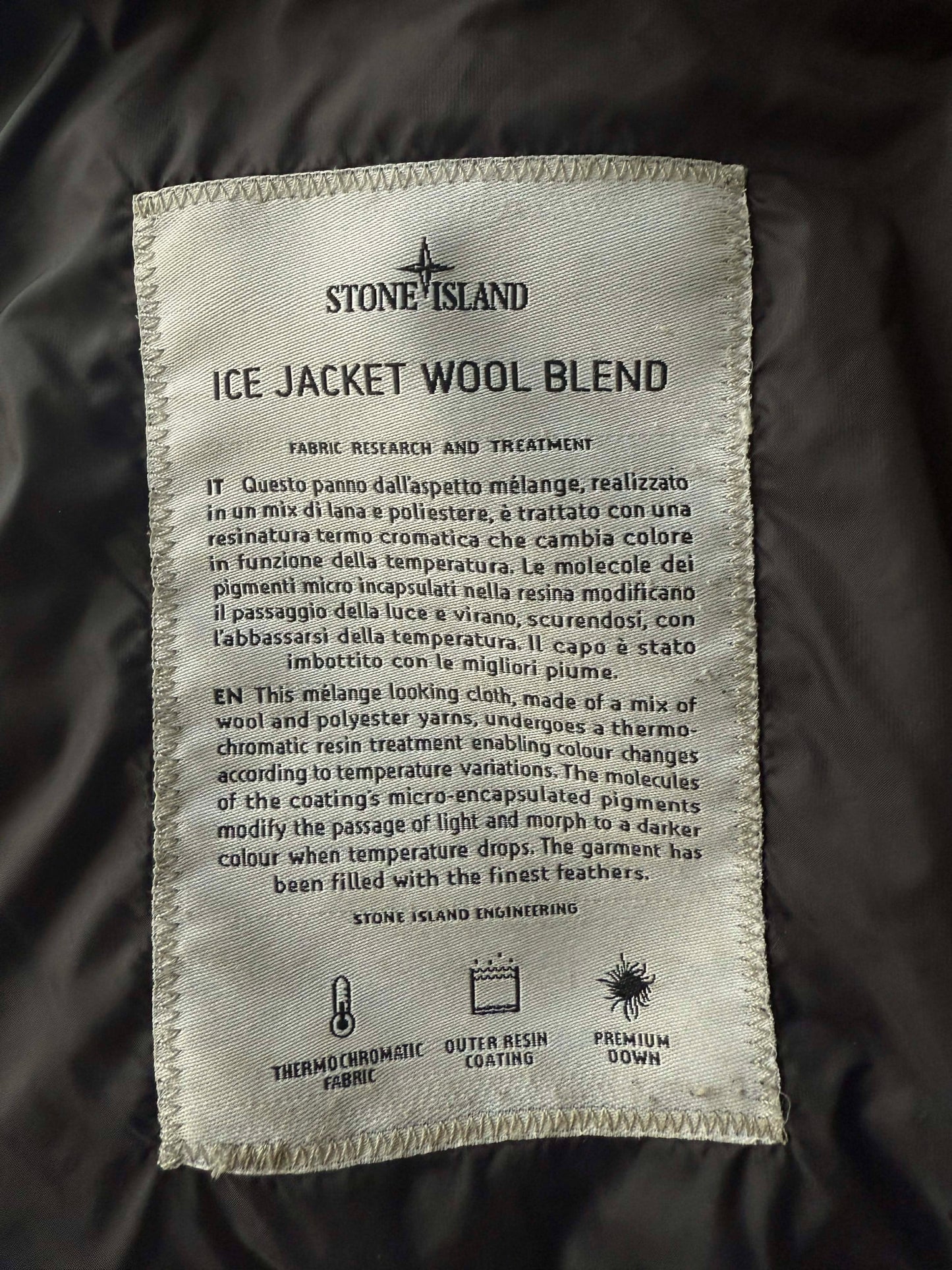 Stone Island Mustard Wool Blend Ice Jacket